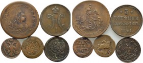 5 Russian Coins; Including one Fantasy Piece.