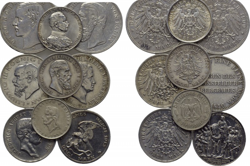 9 German Coins. 

Obv: .
Rev: .

. 

Condition: See picture.

Weight: g...