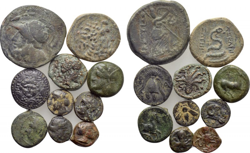 10 Greek Coins. 

Obv: .
Rev: .

. 

Condition: See picture.

Weight: g...