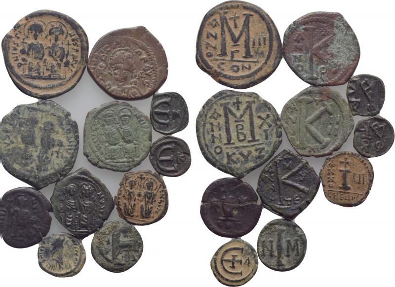11 Byzantine Coins of Justin II. 

Obv: .
Rev: .

. 

Condition: See pict...