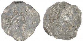 Belgium. Lower Lorraine. Albert II 1031-1064. AR Denar (18mm, 0.97g). Namur mint. ALBERT[VS], diademed bust right / NAM[VC ENSIS], T / MONE / A, three...