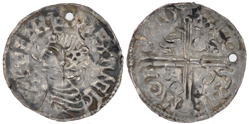 England. Aethelred II. 978-1016. AR Penny (20mm, 1.64g, 10h). Long Cross type (B...