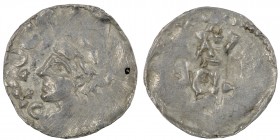 Germany. Maastricht. Otto III 983-1002. AR Denar (18mm, 1.34g). Maastricht mint. [+]OTTO GR[ADIREX], diademed bust left / Legends, in three lines acro...
