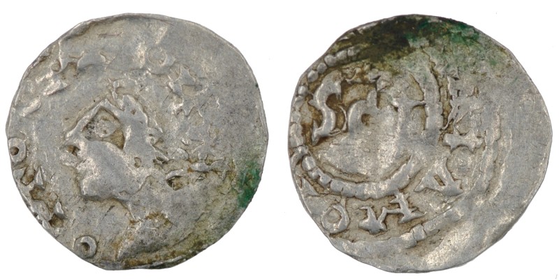 Germany. Otto III 983-1002. AR Obol (14mm, 0.65g). Maastricht mint (?). OTTO[_]R...