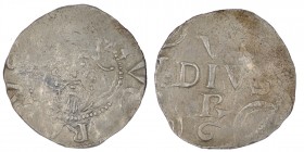 Germany. Duisburg. Heinrich III 1046-1056. AR Denar (19mm, 1.32g). Duisburg mint. [+C]HVONRADV[SIMP], crowned head facing / +DIVS [B]VRG, cross writte...