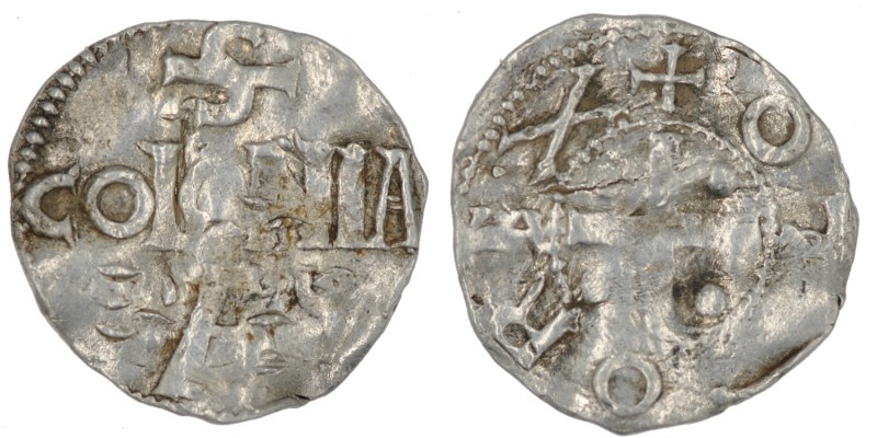 Germany. Cologne. Otto III 983-1002. AR Denar (18mm, 1.73g). Cologne mint. + OT[...