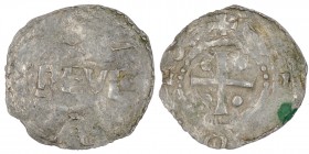 Germany. Archdiocese of Trier. Otto III 983-1002. AR Denar (18mm, 1.14g). Trier mint. +[OTT]O [RE]X, cross pellets in each angle / [B] / TREVE[R] / A,...