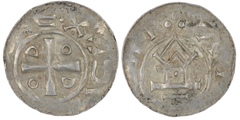 Germany. Duchy of Saxony. Otto III 983-1002. AR Denar (17mm, 1.36g). Goslar mint...