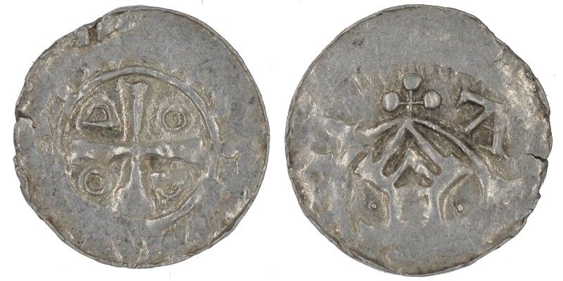 Germany. Duchy of Saxony. Otto III 983-1002. AR Obol (13.5mm, 0.50g). Goslar min...