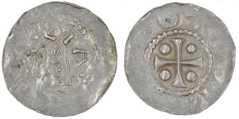 Germany. Duchy of Franconia. Otto III 983-1002. AR Denar (19mm, 1.13g). Würzburg...