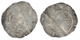 Germany. Würzburg. Meginhard I 1018-1034. AR Denar (17mm, 0.87g). Würzburg mint. [+SC SKILIANVS], head right / +V[VIRZEBVRG], church with ring in cent...