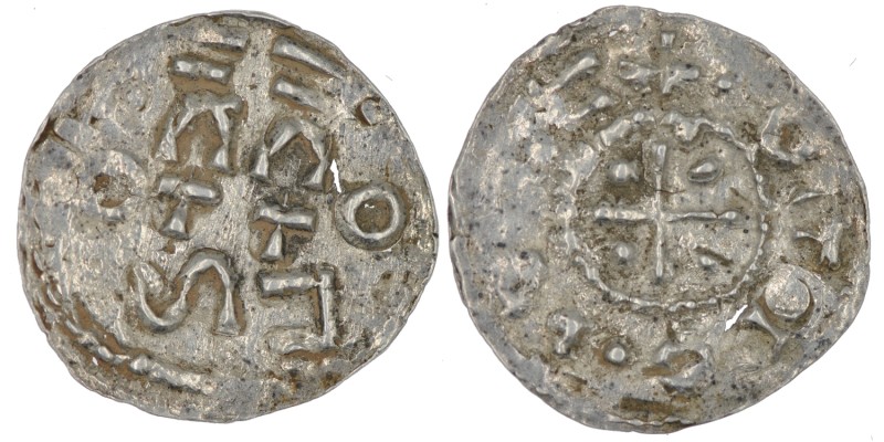 Germany. Duchy of Swabia. Esslingen Otto I - Otto III 936 - 1002. AR Denar (20mm...