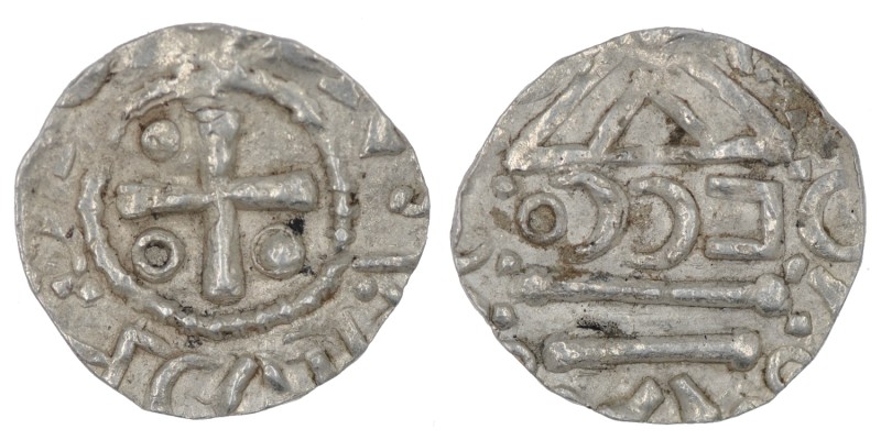 Germany. Duchy of Bavaria. Heinrich II 985-995. AR Denar (16mm, 0.98g). Imitatio...