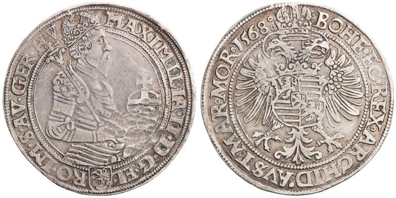 MAXIMILIAN II (1564-1576)&nbsp;
60 Kreuzer, 1568, 24,62g, Praha. Hal 174&nbsp;...