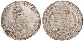 MATTHIAS II (1608 - 1619)&nbsp;
1 Thaler, 1613, 28,36g, KB. Husz 1107&nbsp;

about EF | EF