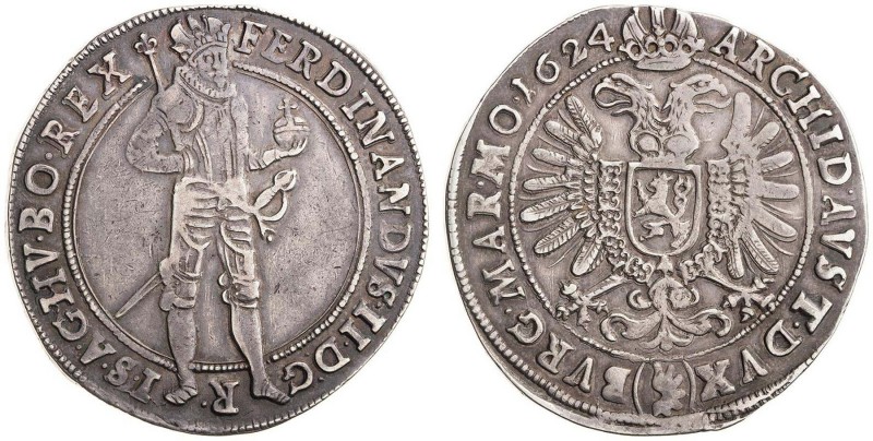 FERDINAND II (1619 - 1637)&nbsp;
1 Thaler, 1624, 28,35g, Jáchymov. Hal 838&nbsp...