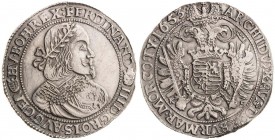 FERDINAND III (1637 - 1657)&nbsp;
1 Thaler, 1653, 28,65g, KB. Her 480&nbsp;

VF | VF , poškozená hrana | defect on the edge