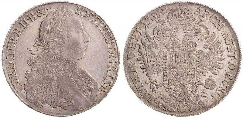 JOSEPH II (1765 - 1790)&nbsp;
1 Thaler, 1765, 27,97g, F. Her 92&nbsp;

EF | E...