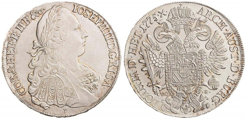 JOSEPH II (1765 - 1790)&nbsp;
1 Thaler, 1775, 28,08g, F/ V.C.S. Her 98&nbsp;
...