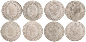 JOSEPH II (1765 - 1790)&nbsp;
Lot 4 coins - 20 Kreuzer 1782. 1784, 1786, 1787, 26,2g&nbsp;

VF | VF