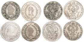JOSEPH II (1765 - 1790)&nbsp;
Lot 4 coins - 20 Kreuzer 1784, 1785, 1786, 1787, 26,09g&nbsp;

VF | VF