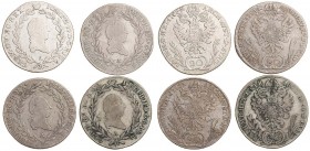 JOSEPH II (1765 - 1790)&nbsp;
Lot 4 coins - 20 Kreuzer 1783, 1784 (2 pcs), 1786, 26,05g&nbsp;

VF | VF