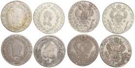 JOSEPH II (1765 - 1790)&nbsp;
Lot 4 coins - 20 Kreuzer 1769, 1782, 1785, 1786, 26,14g&nbsp;

VF | VF