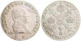 LEOPOLD II (1790 - 1792)&nbsp;
1/4 Thaler, 1791, 7,38g, B. Her 54&nbsp;

EF | about UNC