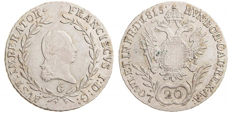 FRANCIS II / I (1972 - 1806 - 1835)&nbsp;
20 Kreuzer, 1815, 6,54g, G. Früh 312&...