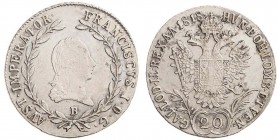 FRANCIS II / I (1972 - 1806 - 1835)&nbsp;
20 Kreuzer, 1818, 6,53g, B. Früh 318&nbsp;

EF | EF