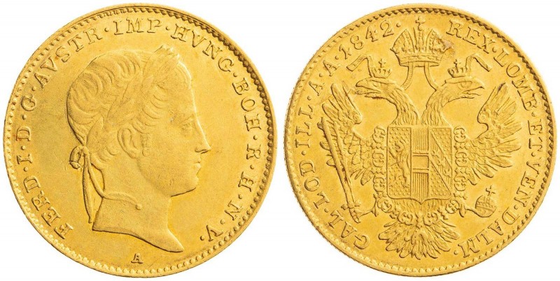 FERDINAND V / I (1835 - 1848)&nbsp;
1 Ducat, 1842, 3,47g, A. Früh 729&nbsp;

...