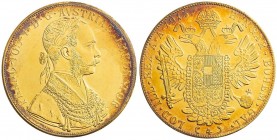 FRANZ JOSEPH I (1848 - 1916)&nbsp;
4 Ducats gold plated pattern coin, 1915, 13,42g&nbsp;

EF | EF