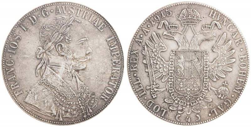 FRANZ JOSEPH I (1848 - 1916)&nbsp;
4 Ducats pattern coin, tombak, 1915, 13,98g&...