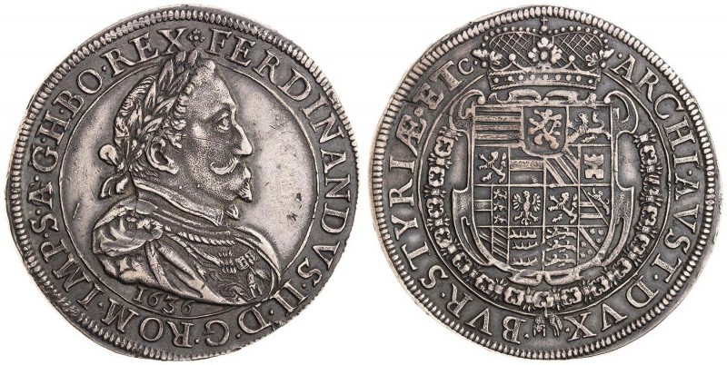 FERDINAND II (1619 - 1637)&nbsp;
1 Thaler, 1636, 28,3g, Graz. Dav 3110&nbsp;
...