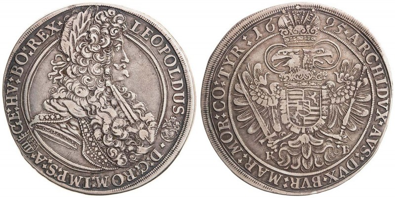 LEOPOLD I (1657 - 1705)&nbsp;
1 Thaler, 1695, 27,76g, KB. Her 739&nbsp;

VF |...