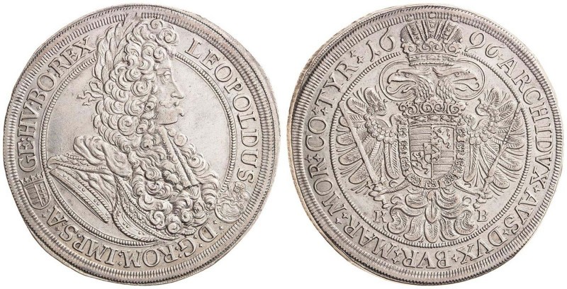 LEOPOLD I (1657 - 1705)&nbsp;
1 Thaler, 1696, 28,41g, KB. Her 740&nbsp;

abou...