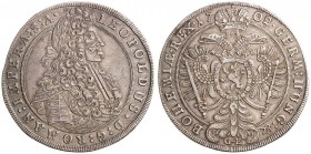 LEOPOLD I (1657 - 1705)&nbsp;
1 Thaler, 1702, 28,53g, Praha. Hal 1394&nbsp;

EF | EF