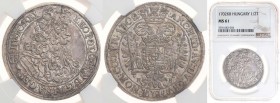 LEOPOLD I (1657 - 1705)&nbsp;
1/2 Thaler, 1702, KB. Her 852&nbsp;

NGC MS 61 , about UNC | about UNC