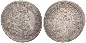 LEOPOLD I (1657 - 1705)&nbsp;
15 Kreuzer, green ink (Chaura), 1676, 6,36g, Bratislava. Her 1101&nbsp;

EF | EF