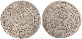 LEOPOLD I (1657 - 1705)&nbsp;
3 Kreuzer, 1696, 1,59g, CM (Košice). Her 1625&nbsp;

EF | EF
