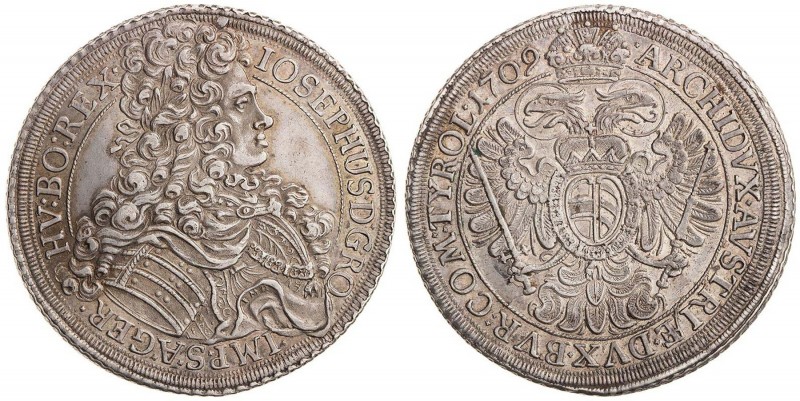 JOSEPH I (1705-1711)&nbsp;
1 Thaler, 1709, 28,6g, Wien. Her 123&nbsp;

EF | E...