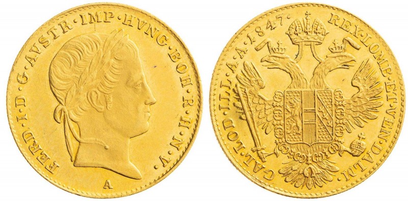 FERDINAND V / I (1835 - 1848)&nbsp;
1 Ducat, 1847, 3,49g, A. Früh 749&nbsp;

...