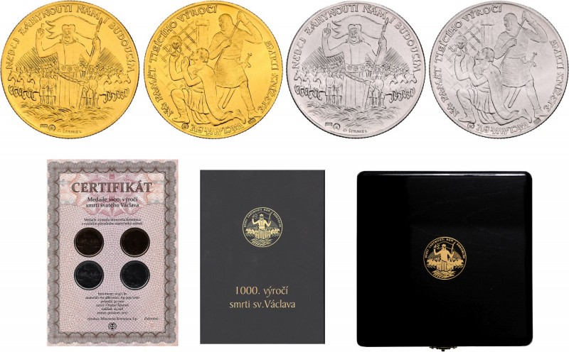 COINS, MEDALS&nbsp;
Set of 2 silver and 2 gold medals 1000th anniversary of dea...