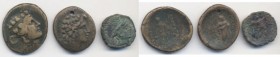 3 Monete greche in bronzo della Tracia, una è forata. Con cartellini di identificazione. Non si accettano resi
MB-BB
