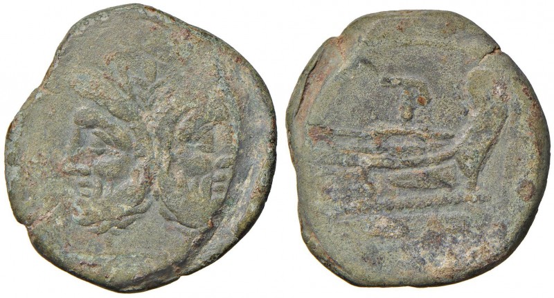 Anonime - Asse (169-158 a.C.) Testa di Giano - R/ Prua a d. - Syd. 353; Cr. 177 ...