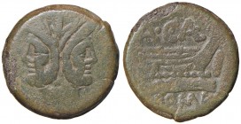 Caecilia - A. Caecilius - Asse (169-158 a.C.) - Testa bifronte di Giano - R/ Prora a d. - Syd. 355; Cr. 174/1 AE (g 23,69)
qBB