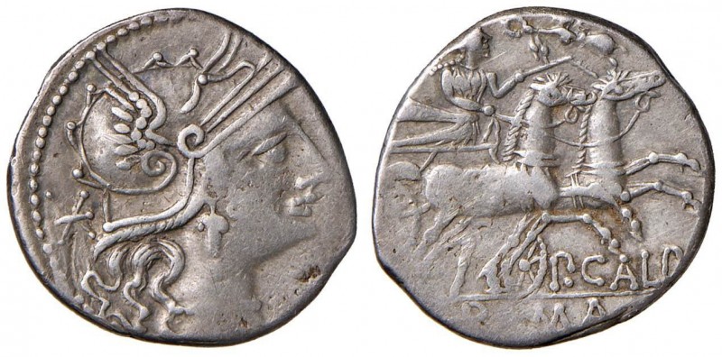 Calpurnia - P. Calpurnius - Denario (133 a.C.) Testa di Roma a d. - R/ Biga a d....