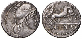 Cornelia - Cn. Cornelius Lentulus Clodianus - Denario (88 a.C.) - Busto di Marte a d. - R/ La Vittoria su biga - B. 50; Cr. 345/1 AG (g 3,64)
qBB/BB