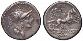 Junia - D. Silanus L.F. - Denario (91 a.C.) Testa di Roma a d. - R/ La Vittoria su biga a d. - B. 15; Cr. 337/3 AG (g 3,87)
MB+