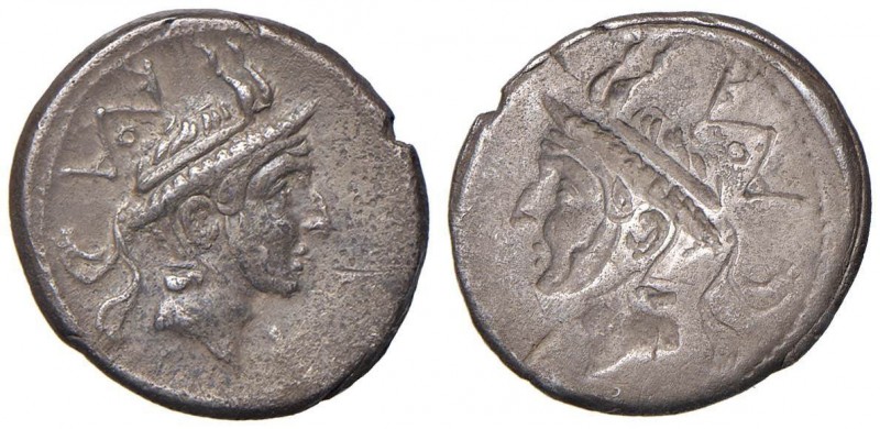 Marcia - L. Philippus - Denario (113-112 a.C.) Testa elmata di Filippo V di Mace...